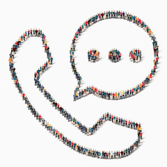 people  handset bubble chat