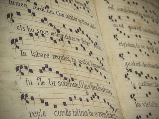 Ancient sacred music score