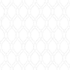 Seamless vector ornament. Modern geometric pattern with repeating light sil ver dotted wavy lines