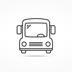 School Bus Line Icon