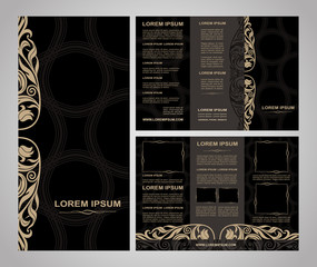 Vintage style brochure template design with modern art elements
