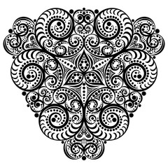 Black and white Mandala, tribal ethnic ornament, vector islamic arabic indian pattern.