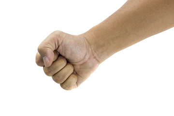 fist hand on white background