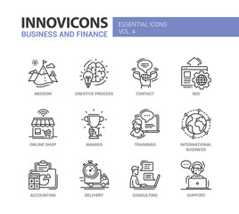 Office, business modern thin line design icons and pictograms