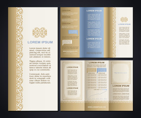 Vintage style brochure design template with logo
