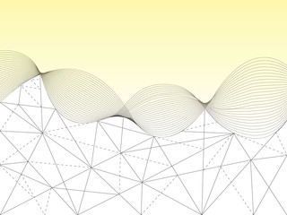 Colorful waves abstract on yellow backround