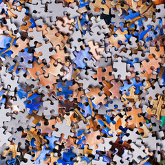  Puzzles in the heap as a background 