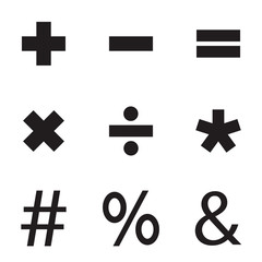 Obraz premium Basic Mathematical sign, Vector icon set.