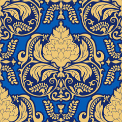 Vector Damask pattern design, Royal ornamental background