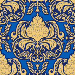 Vector Damask pattern design, Royal ornamental background