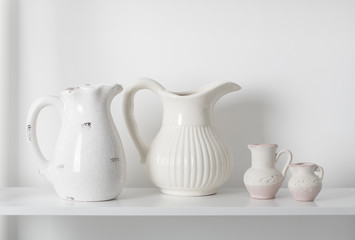 milk jug on white background