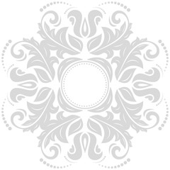 Elegant vector ornament in the style of barogue. Abstract traditional light pattern with oriental elements