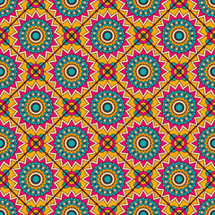 Ethnic floral seamless pattern