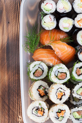 Sushi in a plastic box