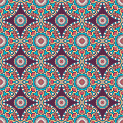 Ethnic floral seamless pattern