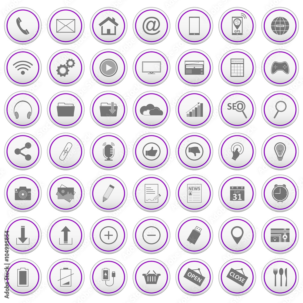 Poster web vector icons set.