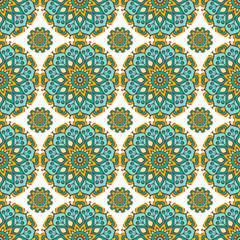 Ethnic floral seamless pattern