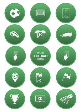 Football or soccer sport icons set.