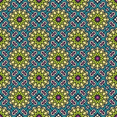 Ethnic floral seamless pattern