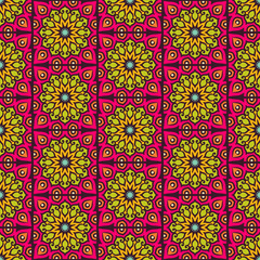 Ethnic floral seamless pattern