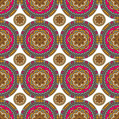 Ethnic floral seamless pattern