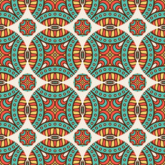 Ethnic floral seamless pattern