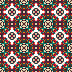 Ethnic floral seamless pattern
