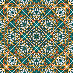 Ethnic floral seamless pattern