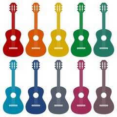Guitar icons set 