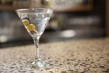 View of cocktail on counter
