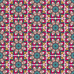 Ethnic floral seamless pattern