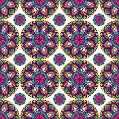 Ethnic floral seamless pattern