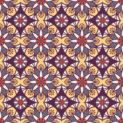 Ethnic floral seamless pattern