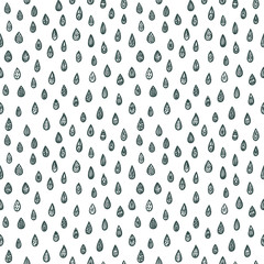 Adult coloring book page. Vector seamless pattern with zentangle raindrops
