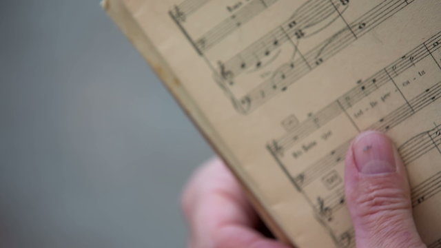 Old music book full of notes 