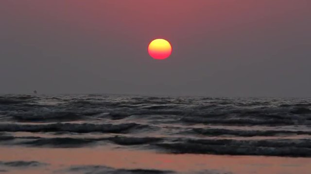 Sunset on the ocean coast