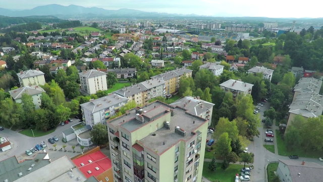 Block of flats in a tall building