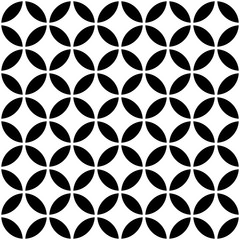 Circle Black Seamless Pattern in Vector