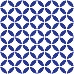 Fototapeta premium Circle Blue Seamless Pattern in Vector