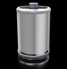 3d empty  battery symbol