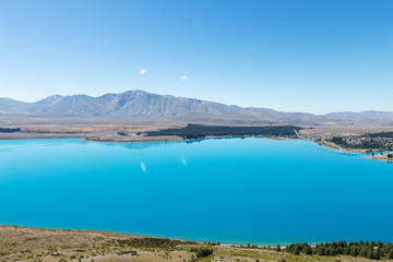 Fototapeta premium landscape of lake in summer day in new zealand