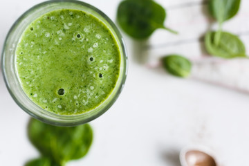 Green smoothie in the glass