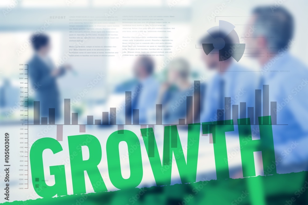 Poster composite image of business interface with graphs and data