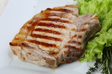 Grilled pork steak