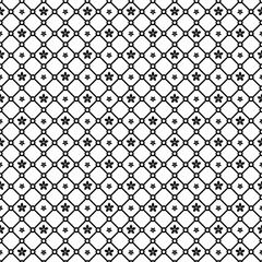 Black and White Vector Flower Pattern