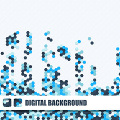 Vector background of different color hexagons