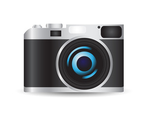 Retro camera vector icon.