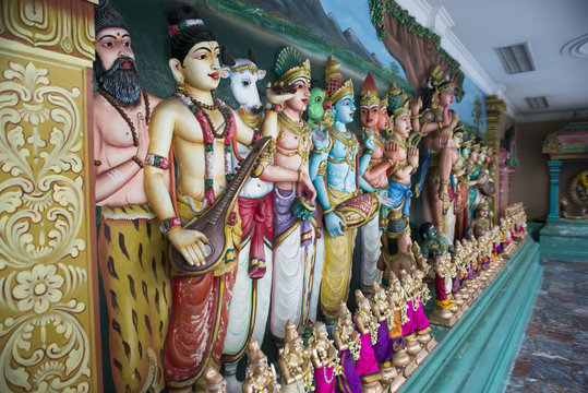 Figurines in a Hinduism temple.
