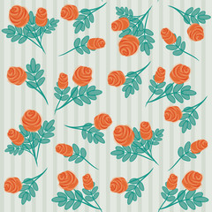 Vintage hand-drawn roses' pattern