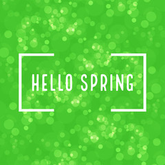 Green spring background with the inscription stylish illustration